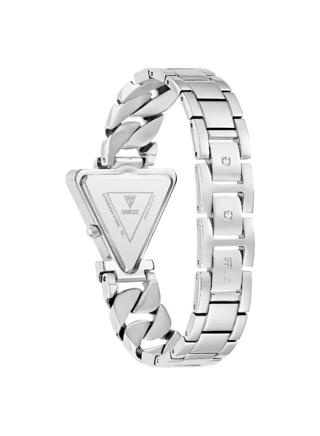 GUESS ساعة نسائية أنالوج مثلثية فضية من غس - Gw0859L1 - Image 2